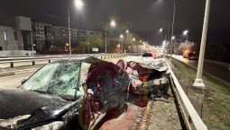 В Симферополе ночью столкнулось около 10 машин