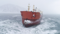 Китайский балкер сел на мель на Сахалине из-за сильного шторма