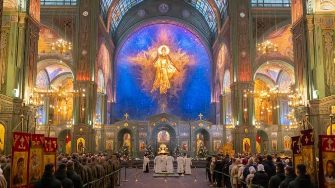 В Главном храме Вооружённых сил России встретили Крещение 