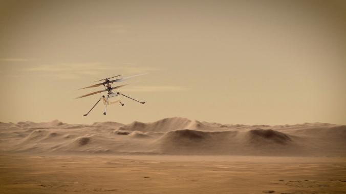 Марсианский вертолет Ingenuity совершил третий успешный полет и заснял марсоход 