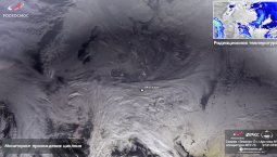 Снежный циклон над Россией показали из космоса