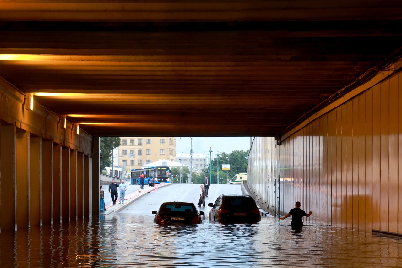 москва во время дождя