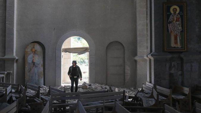 Храм в Шуши повторно подвергся обстрелу ВС Азербайджана