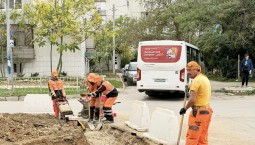 На улице Казачья в Севастополе строят кольцо для автобусов
